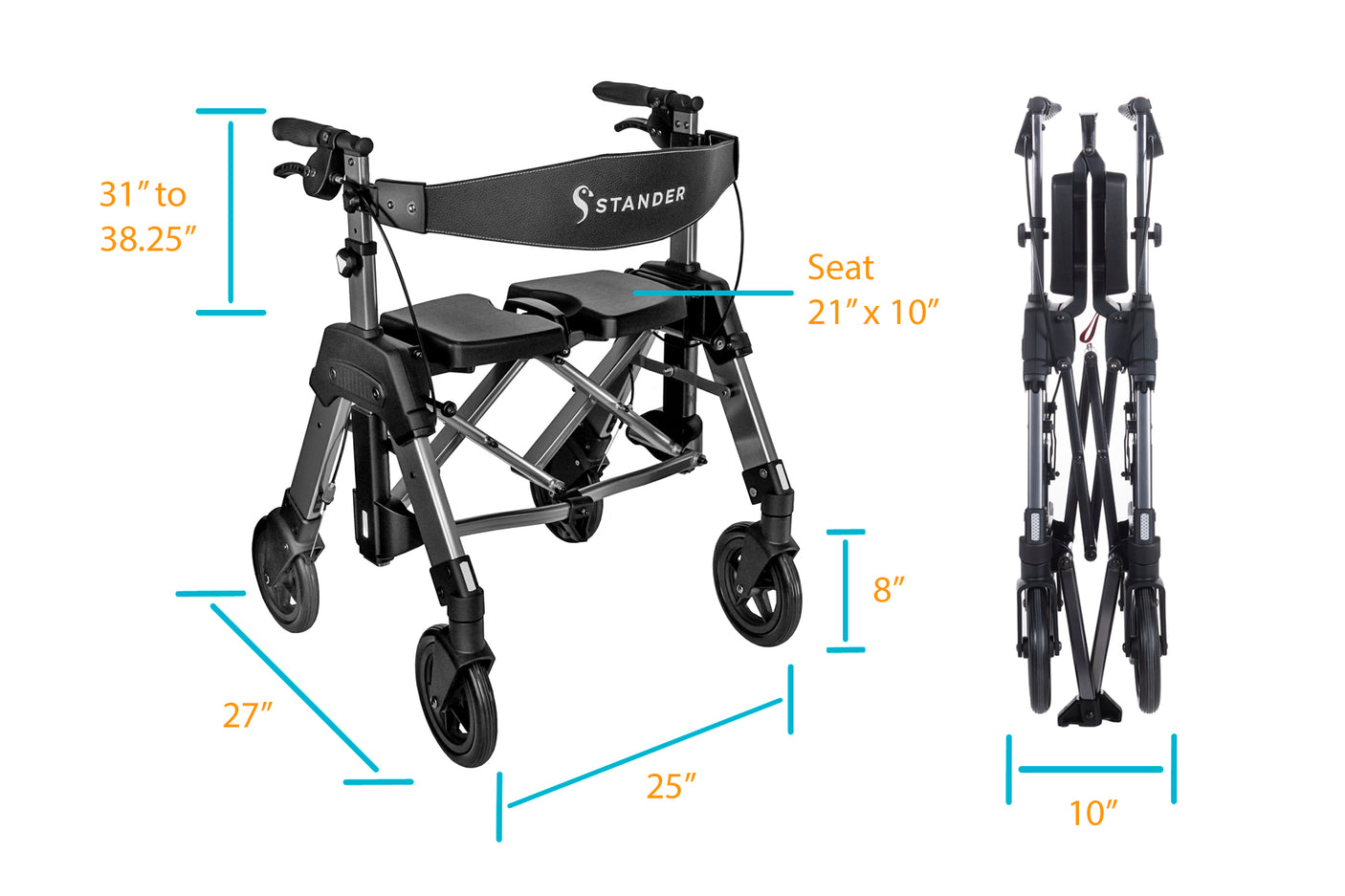 WONDER XXL Rollator – Ekstra stærk og bred rollator op til 204 kg