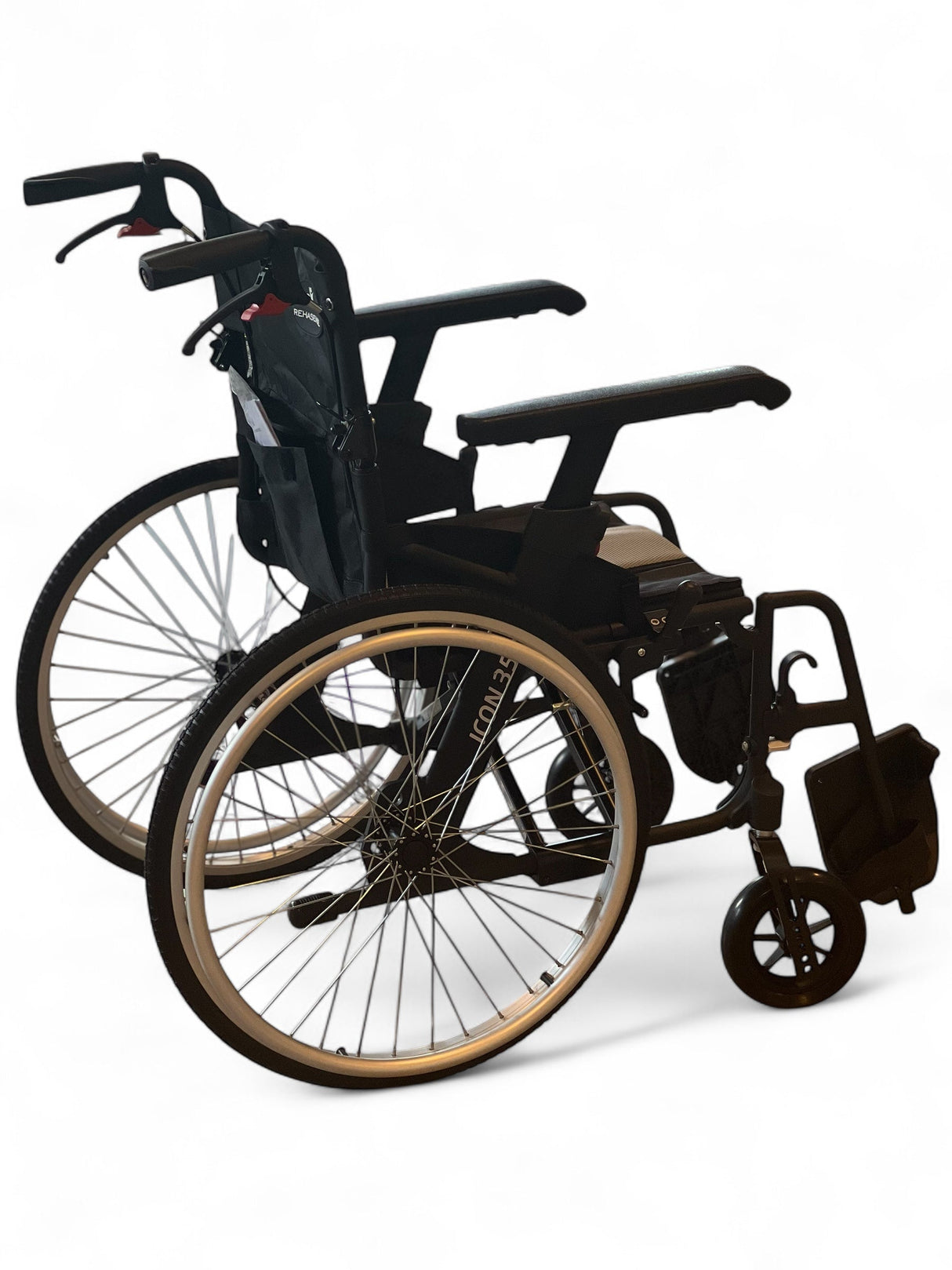 "ACTIVE ICON35" - ULTRA let rejse kørestol. Smart& foldbar. Kun 9 kg! - Seniorpleje - Kørestole - Rehasense - RHS - RWL35D4IB3 - 45 cm -