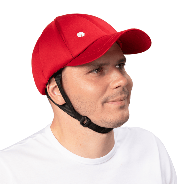 “BASEBALL” kasket, RIBCAP hovedbeskyttelse - Smart diskret model. CE + MDR godkendt - Seniorpleje - Hovedbeskyttelse - Ribcap - RIB-RIBBASRED B1 02 - Small-Medium -Rød -