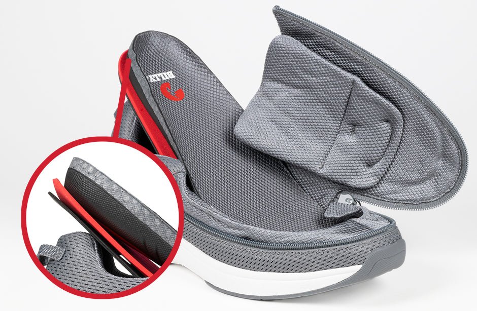 BILLY Limitless Herresko – Ekstra bred & åndbar Sneakers (Grå) - Seniorpleje - Sko & støvler med lynlås - BILLY - BM25179-010(XDR41) - - 41 (EKSTRA BRED) -