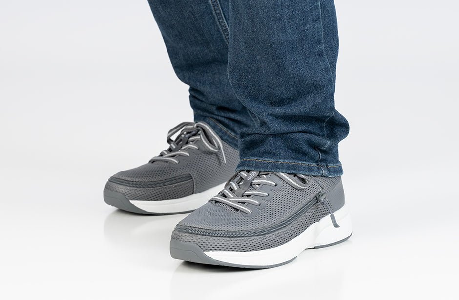 BILLY Limitless Herresko – Ekstra bred & åndbar Sneakers (Grå) - Seniorpleje - Sko & støvler med lynlås - BILLY - BM25179-010(XDR41) - - 41 (EKSTRA BRED) -