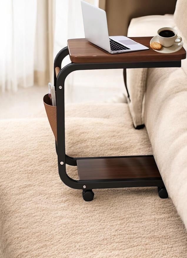 BUTLER sidebord med hjul – sengebord og laptopbord i valnød look - Seniorpleje - Sidde - & sengeborde - Seniorpleje - - -