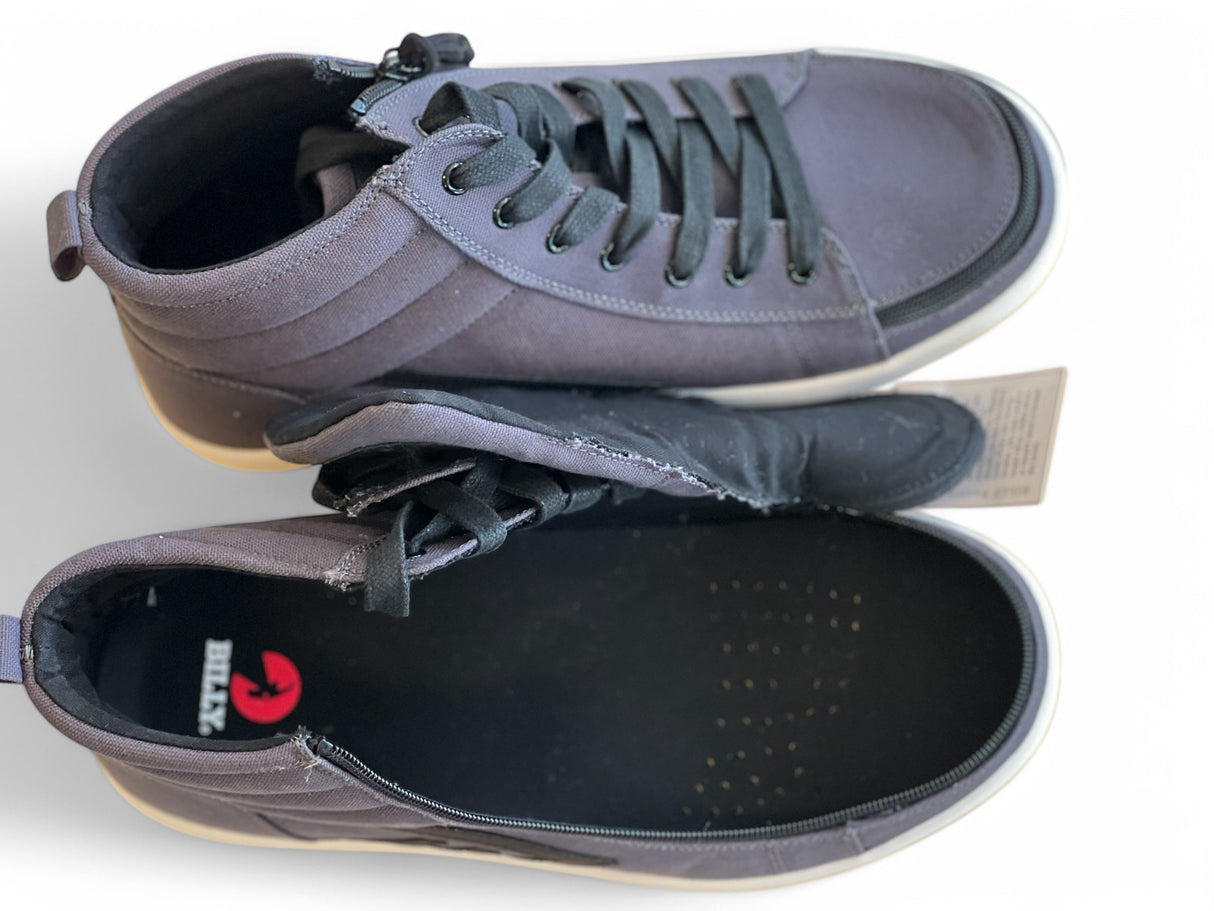 "CHARCOAL HIGH TOPS" – Bred Lynlåssko i tekstil/kanvas . Justerbar & komfortabel - Seniorpleje - lynlåssko - BILLY - BW24170 - 010(42) - 42 BRED -