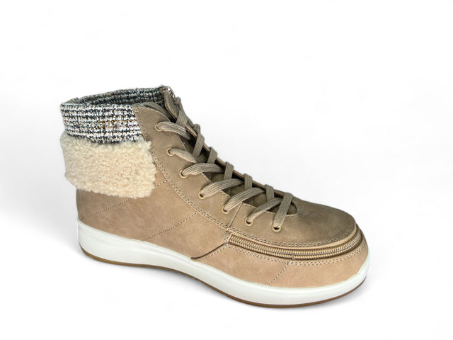 Comfort Cuff Sand – Ekstra brede lynlåssko i ruskind til kvinder. Varm model. NYHED! - Seniorpleje - lynlåssko - BILLY - BW23358 - 230WDR(38) - 38 (BRED) -