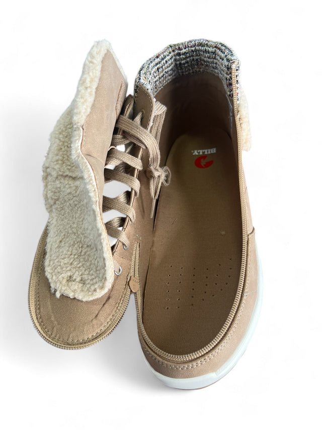 Comfort Cuff Sand – Ekstra brede lynlåssko i ruskind til kvinder. Varm model. NYHED! - Seniorpleje - lynlåssko - BILLY - BW23358 - 230WDR(38) - 38 (BRED) -
