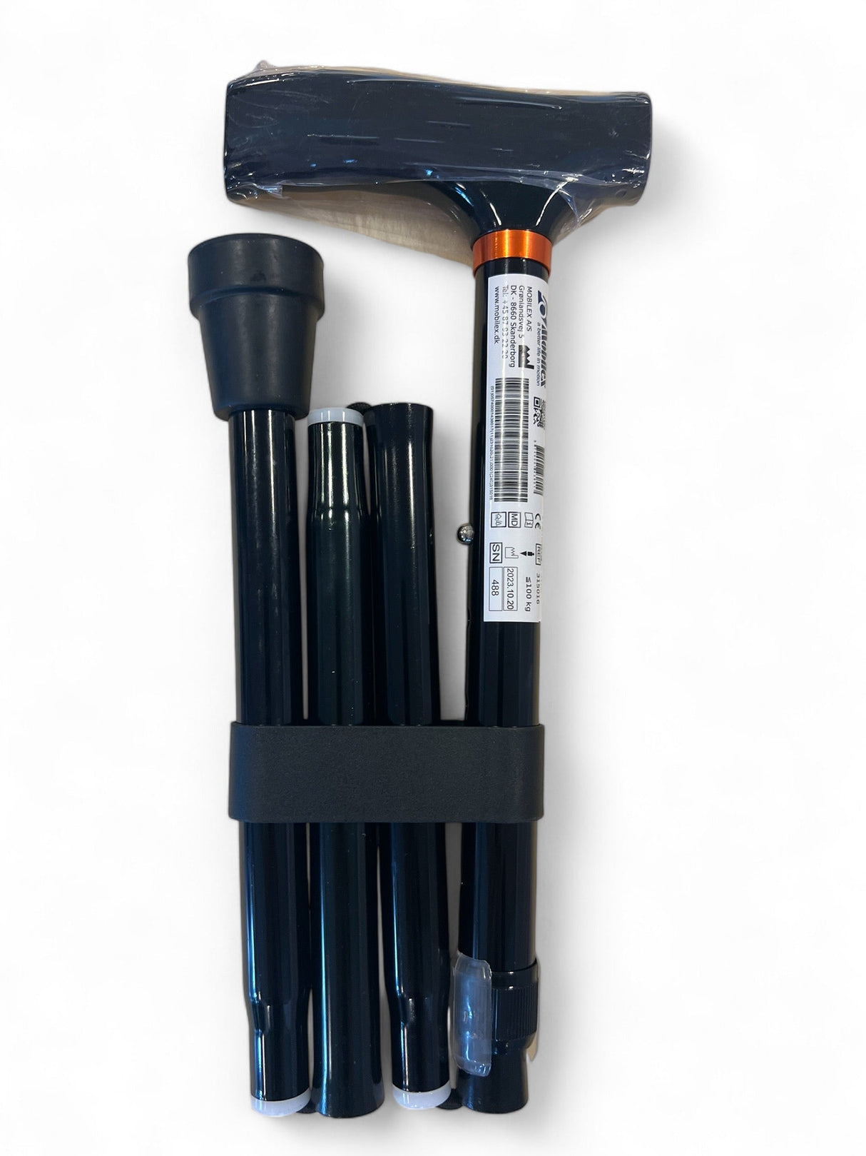 Foldbar stok i aluminium, smart og højdejusterbar 85 - 95 cm. Køb den her! - Seniorpleje - Foldbare stokke - Mobilex - MBX - 315016 -