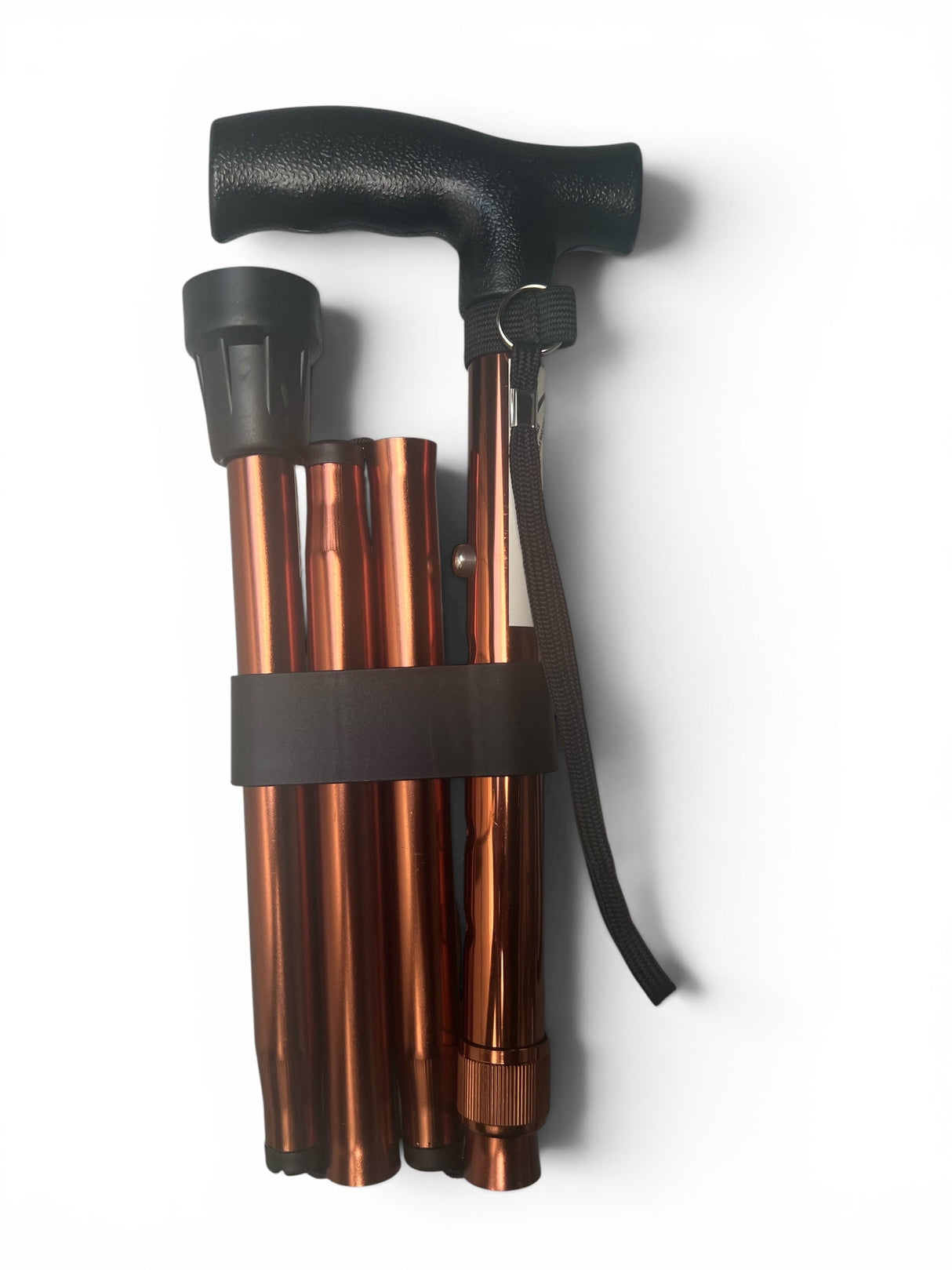 Foldbar stok i bronze –Let, justerbar og skridsikker vandrestok - Seniorpleje - Stokke - MOBIAK - MOK-0806523 - -