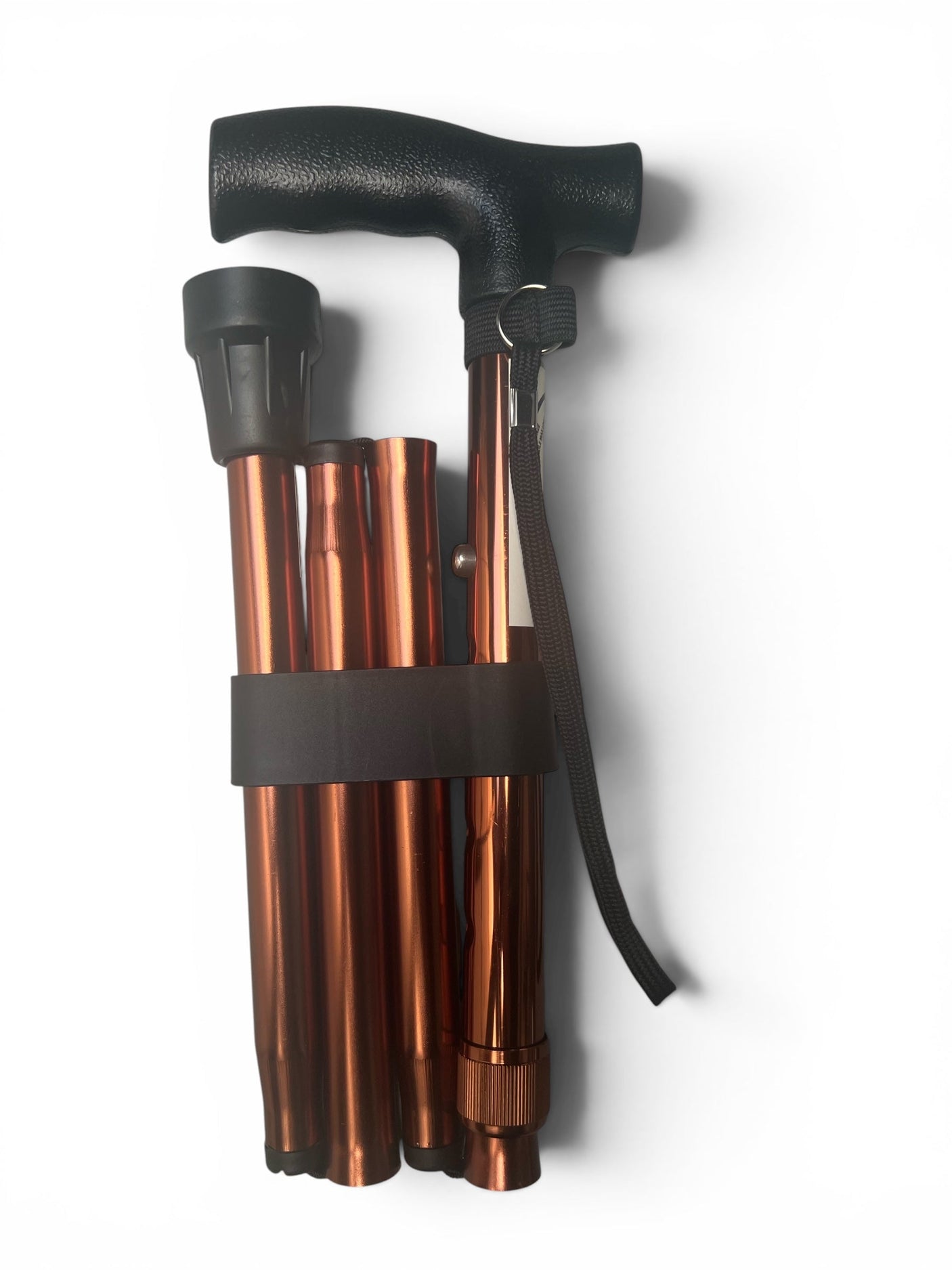 Foldbar stok i bronze –Let, justerbar og skridsikker vandrestok - Seniorpleje - Stokke - MOBIAK - MOK-0806523 - -