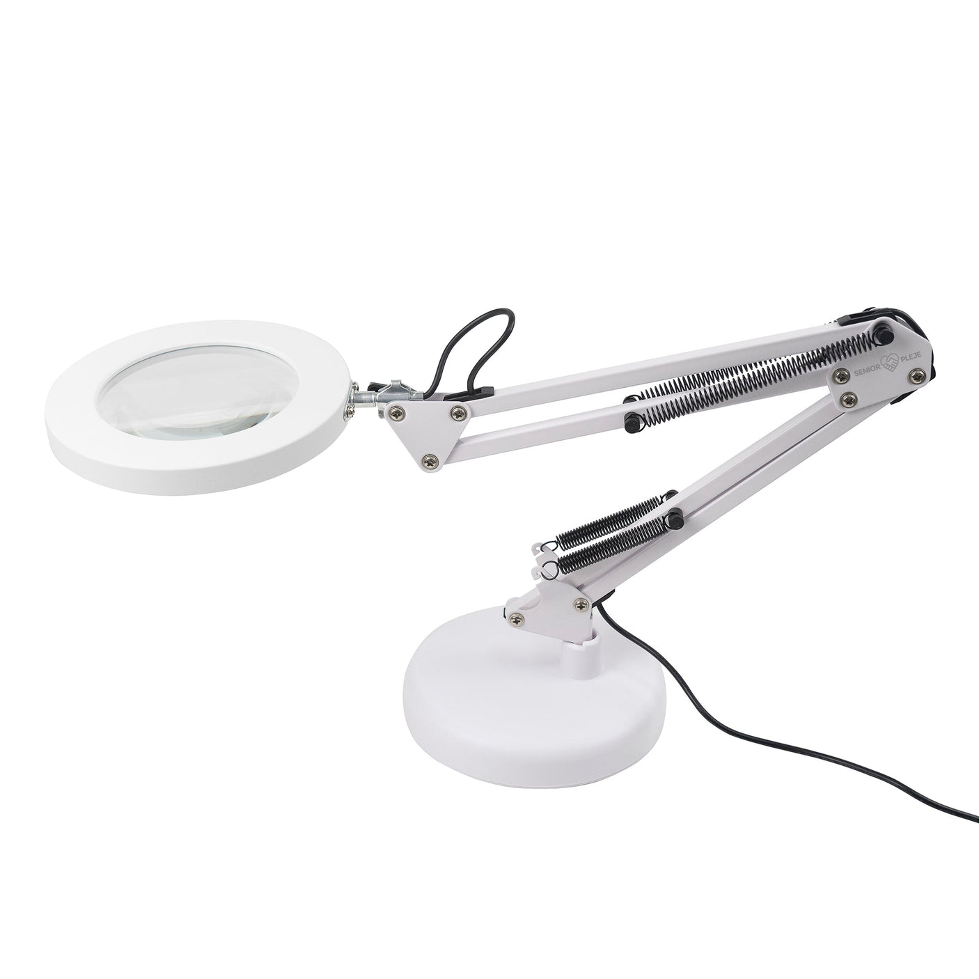 LED bordlampe med 5x forstørrelse - Fleksibel montering og Justerbart lysstyrke. USB - Seniorpleje - Bordlampe - Beijing Golden Eagel - BEIJ - 05 - Hvid -