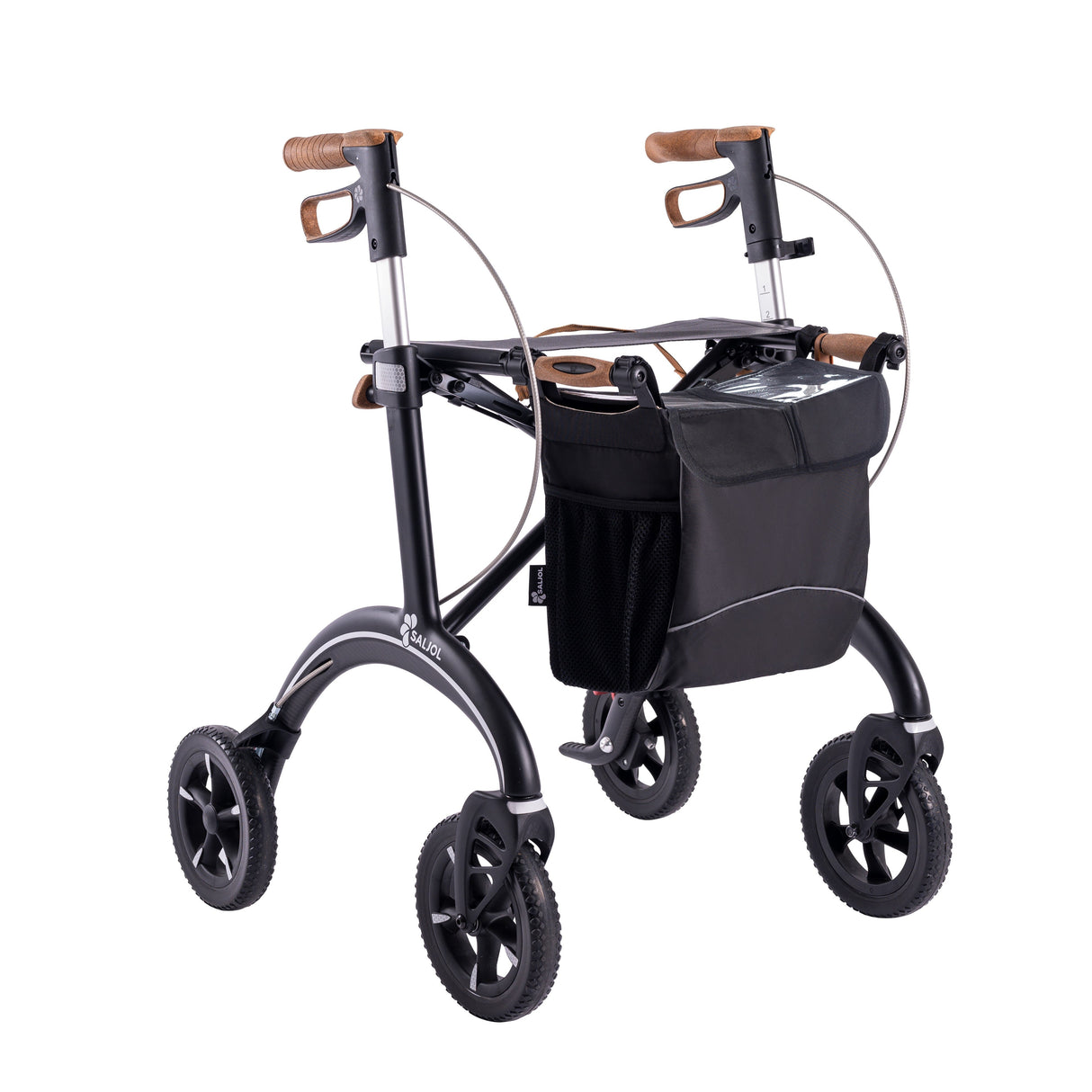 Luksus” kulfiber rollator -unikt tysk design og ultra letvægtsrollator. - Seniorpleje - Udendørs rollatorer - Saljol - SAJ-602024 - Midnats Blå - -