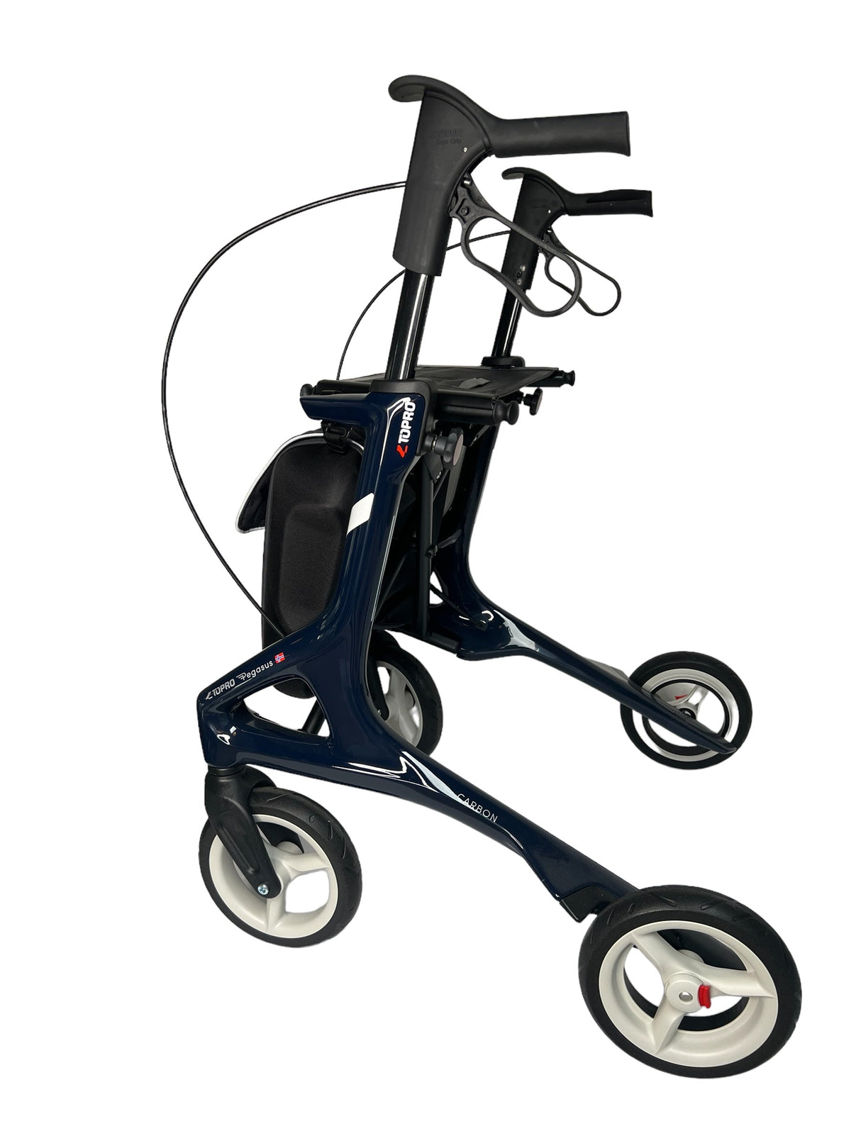 PEGASUS Kulfiber rollator- Ultra let, luksuriøs & skandinavisk design. Vejer kun 6,6 kg - Seniorpleje - Udendørs rollatorer - Seniorpleje - TOPR-125001 - RØD - -