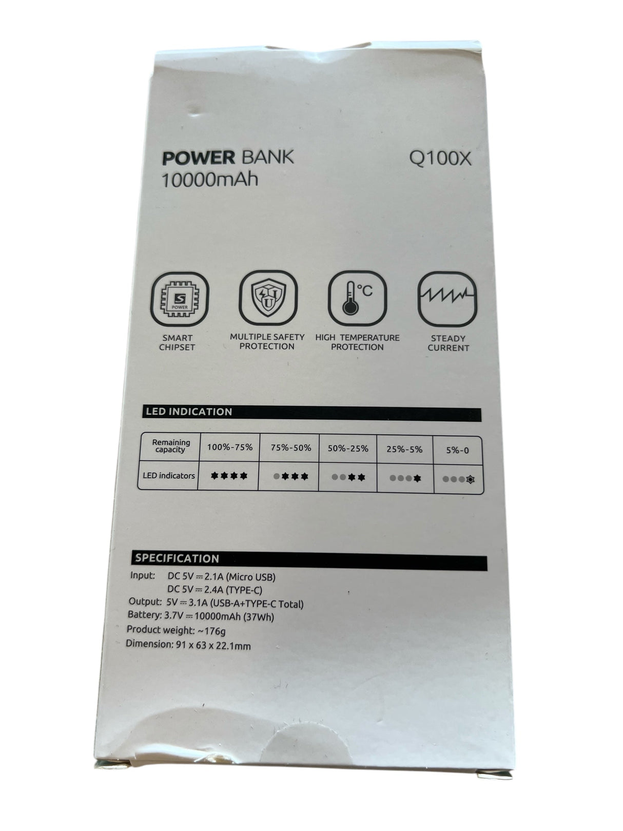 POWERBANK 3.1 - 10000 mAh fra OUTCHAIR (passer til HEAT SERIEN) - Seniorpleje - OUTCHAIR - OUT - Powerbank3.1A -