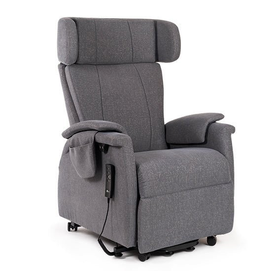 "RELAX" Elektrisk lænestol med hjul & elevation - Ergonomisk & unikt design. NYHED 2025 - Seniorpleje - Lænestole - Saljol - SAJ - RELAXCHAIR - 2 - FAST - GRAFIT (MØRKEGRÅ) -