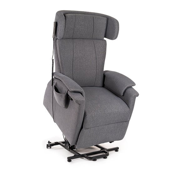 "RELAX" Elektrisk lænestol med hjul & elevation - Ergonomisk & unikt design. NYHED 2025 - Seniorpleje - Lænestole - Saljol - SAJ - RELAXCHAIR - 3 - BLØD - PLATIN (LYSEGRÅ) -