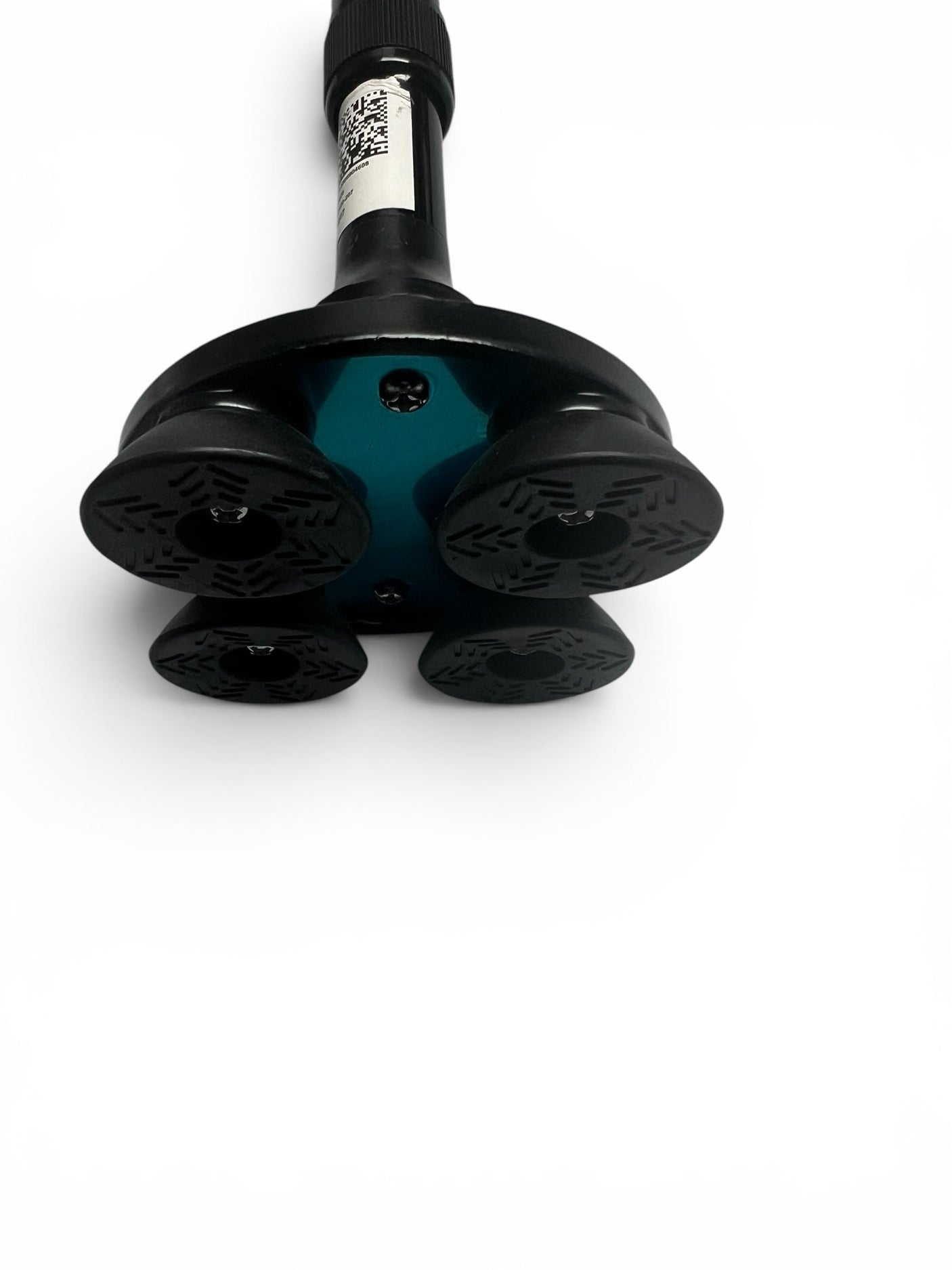 Sort højdejusterbar stok med LED - lys og 4 - delt stabil fod – ergonomisk gangstøtte. NYHED! - Seniorpleje - Stokke - MOBIAK - - -