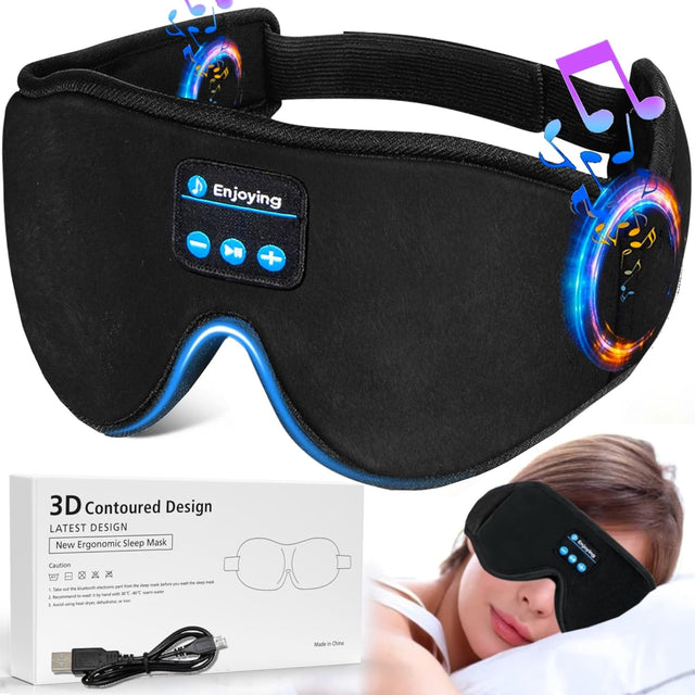 Sovemaske med indbygget Bluetooth -Spil musik mens du sover. Trådløs & justerbar. 3 farver - Seniorpleje - sovemaske - Seniorpleje - SPL-Light01 - Sort - -