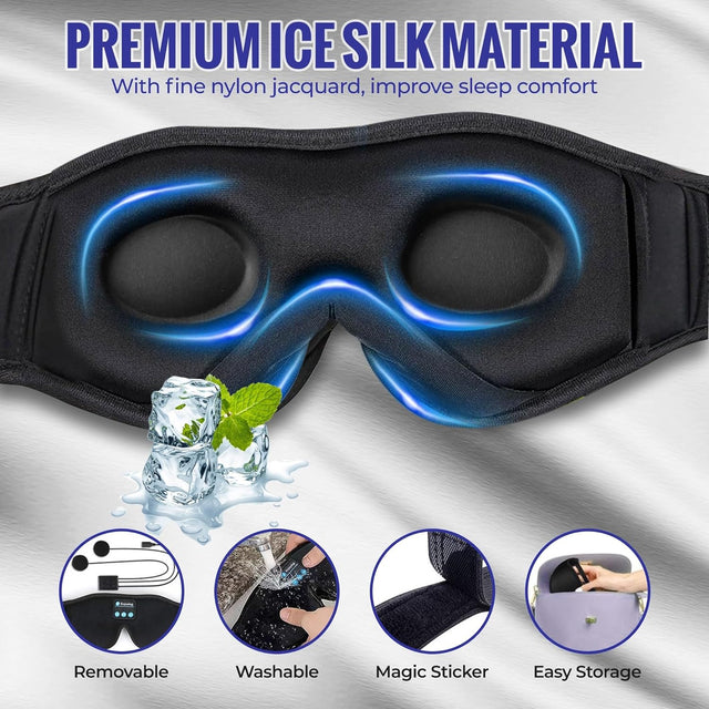 Sovemaske med indbygget Bluetooth -Spil musik mens du sover. Trådløs & justerbar. 3 farver - Seniorpleje - sovemaske - Seniorpleje - SPL-Light01 - Sort - -