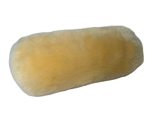 Super blød nakke & lændepude i ægte naturfarvet lammeskind (14 x 40 cm) - Seniorpleje - støttepude - Orgaterm - OGT-201019 - - -