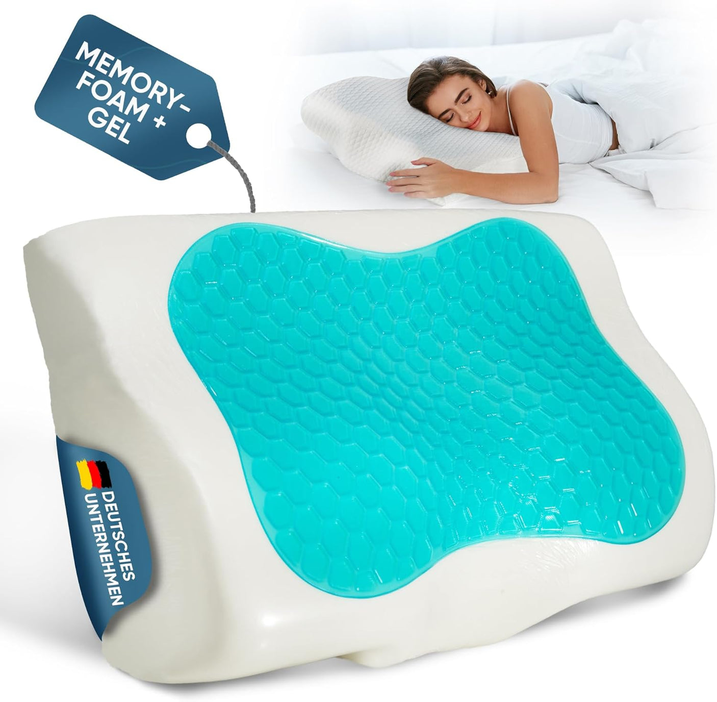 "WINTER" - Den ultimative ergonomiske hovedpude med kølende gel & skum - Seniorpleje - Hovedpude - Seniorpleje - SPL - HIB01 -