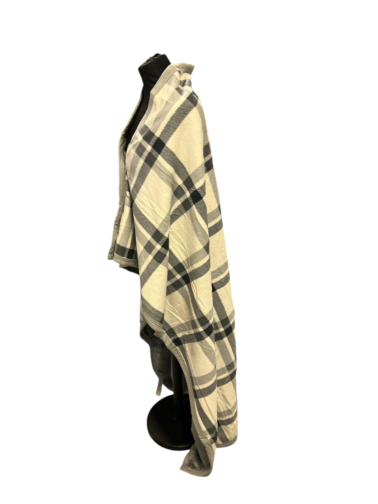 XL - Poncho i Blød Babyfleece - Multifunktionelt Poncho og Tæppe i Én - Seniorpleje - Poncho - Seniorpleje - SPL - SIV03 - GRÅ -
