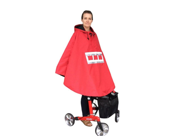 Poncho “SPORT” - smart regnslag til rollator og stokkebrugere. Fås i 4 farver - Seniorpleje - Poncho - Orgaterm - OGT-207654SP-1 - RØD/ Model 1 - -