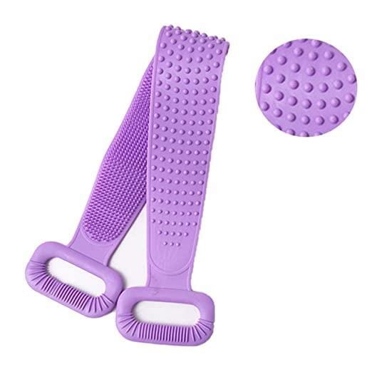 Smart silikone rygskrubber til bad - 2 sider & håndtag. Allergivenlig (11 x 76 cm) - Seniorpleje - Diverse badeværelsestilbehør - Seniorpleje - LERAMZ-01 - Lilla - -