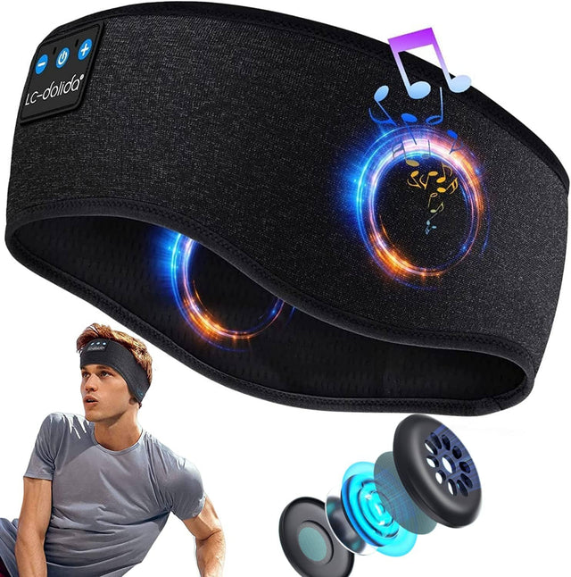 Sov godt - Elastisk hovedbånd med Bluetooth, høretelefoner & mikrofon. 5.0. - Seniorpleje - Hovedpude - Seniorpleje - SPLSZH-01 - - -