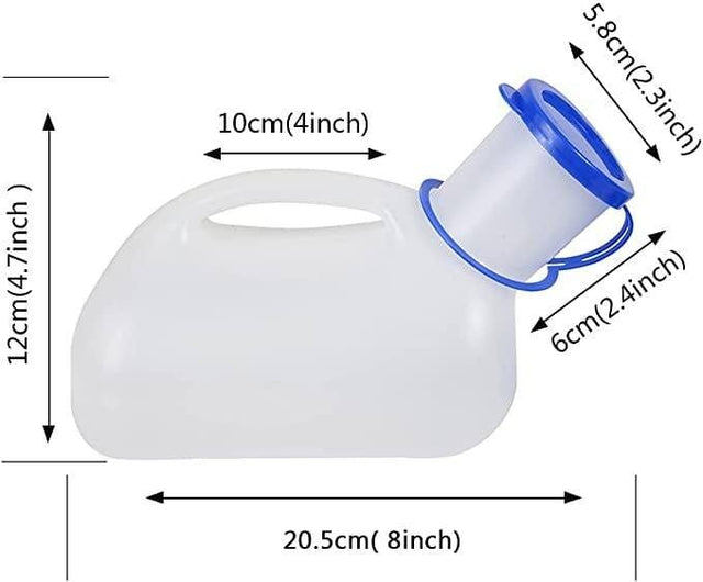 Urinkolbe 1000ml - Unisex, transportabel med håndtag og vandtæt låg. Camping. - Seniorpleje - Urinaler - Seniorpleje - SPL-FON01 - - -