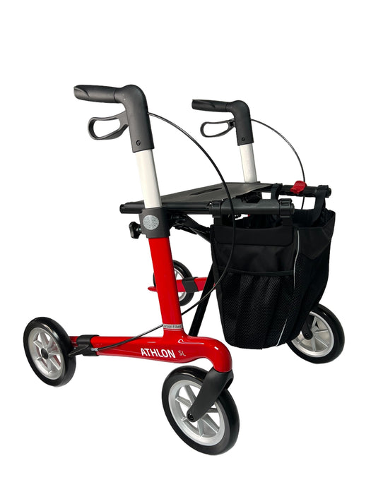 “ATHLON SL”, kulfiber rollator - Super lækker, smart og ultra let. Vejer kun 5,1 kg - Seniorpleje - Udendørs rollatorer - Rehasense - RHS-CRSGL600UP - Grå med bløde hjul -62 cm. -