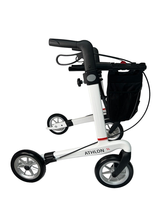 “ATHLON SL”, kulfiber rollator - Super lækker, smart og ultra let. Vejer kun 5,1 kg - Seniorpleje - Udendørs rollatorer - Rehasense - RHS-CRSGL600UP - Grå med bløde hjul -62 cm. -