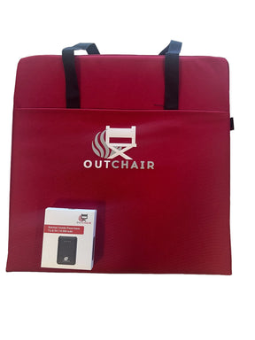 Behagelig varme udendørs med BOTTOM HEATER. Op til 5 timers varme, trådløs og bærbar - Seniorpleje - varmehynde - OUTCHAIR - OUT-5000b-2 - Rød - -