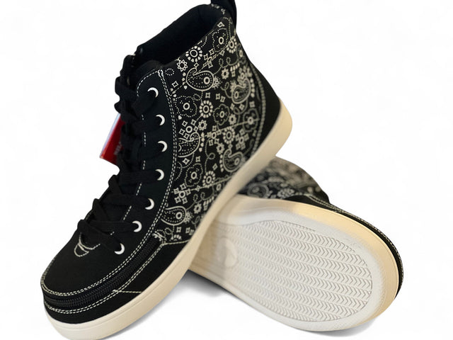 BILLY "Paisley - High Tops" damesko | Bred model med lynlås & ankelstøtte - Seniorpleje - lynlåssko - BILLY - BW23361 - 002(37) - 37 - 