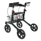 DRIVER foldbar rollator med sæde – Transportabel, mørkegrøn med soft hjul og kurv - Seniorpleje - Letvægts rollatorer - Seniorpleje -  -  - 