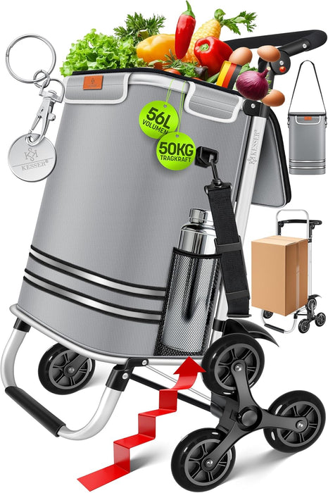 Indkøbstaske/ Shopper - Din Ultimative shopping løsning. Indbygget termorum - Seniorpleje - Indkøbsvogn - Shopper - Seniorpleje - SPL - KESS01 - Grå - 