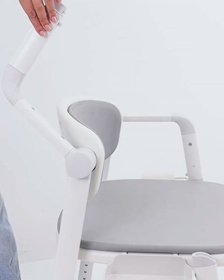 Kombineret toilet - og badestol – Luksuriøs komfort med blødt PU - sæde - Seniorpleje - Toiletforhøjere - Mobilex - MBX - 302013 - 