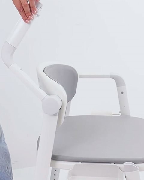 Kombineret toilet - og badestol – Luksuriøs komfort med blødt PU - sæde - Seniorpleje - Toiletforhøjere - Mobilex - MBX - 302013 - 