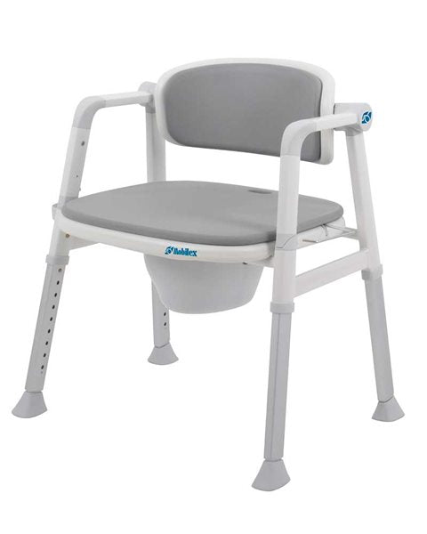 Kombineret toilet - og badestol – Luksuriøs komfort med blødt PU - sæde - Seniorpleje - Toiletforhøjere - Mobilex - MBX - 302013 - 