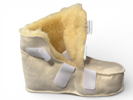 "Lammesko" - Super varm og blød lammeskindsstøvle, 3 velkrobånd (naturfarvet) - Seniorpleje - Støvler - Kaiser - KAI-902036 -  - Størrelse 36 - 37 - 