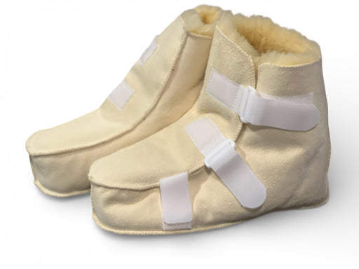 "Lammesko" - Super varm og blød lammeskindsstøvle, 3 velkrobånd (naturfarvet) - Seniorpleje - Støvler - Kaiser - KAI-902036 -  - Størrelse 36 - 37 - 