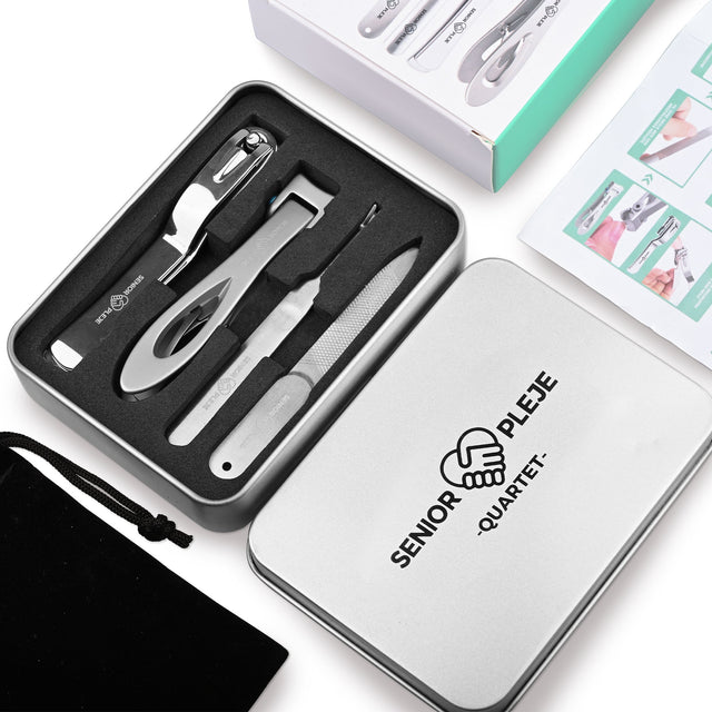 Negleklippersæt QUARTET - Professionelt 4 - i - 1 sæt. Ideelt til ekstra kraftige negle - Seniorpleje - Ergonomisk negleklipper - Yangjiang Diguang Hardware Products - YDH - 02 - 