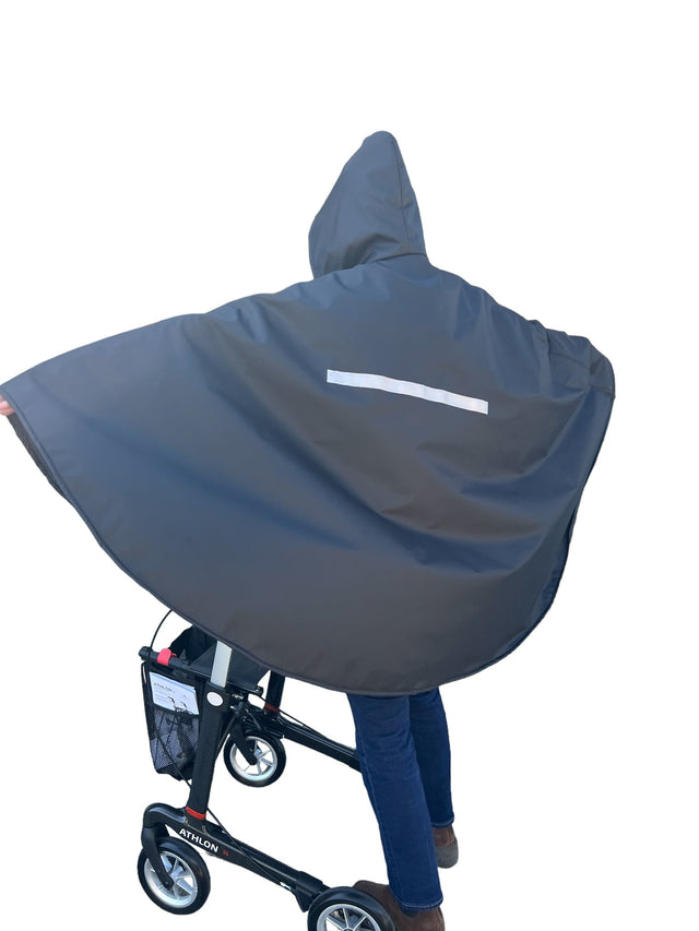 Poncho “SPORT- FLEECE” med indvendig blød fleece - til rollator, cykel & fodgænger - Seniorpleje - Poncho - Orgaterm - OGT-207851SP-grösse4-rot - RØD/ model 1 - -