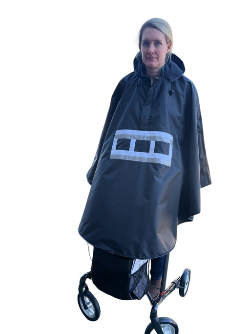 Poncho “SPORT- FLEECE” med indvendig blød fleece - til rollator, cykel & fodgænger - Seniorpleje - Poncho - Orgaterm - OGT-207851SP-grösse4-rot - RØD/ model 1 - -