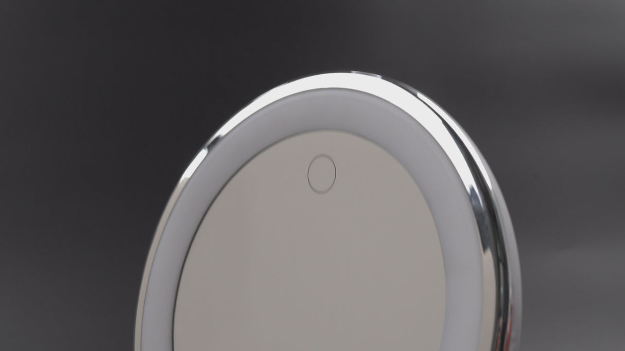 Ansigtsspejl/ makeupspejl med 10 x forstørrelse & LED lys. Oplades med USB + batteri