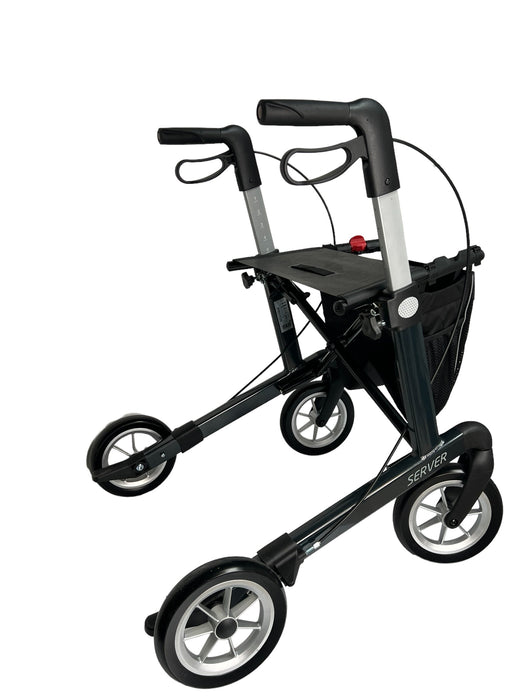 “SERVER” aluminium rollator - smart, let og klassisk. 6 flotte farver - Seniorpleje - Udendørs rollatorer - Rehasense - RHS-SRBKL600 - Large -Sort -