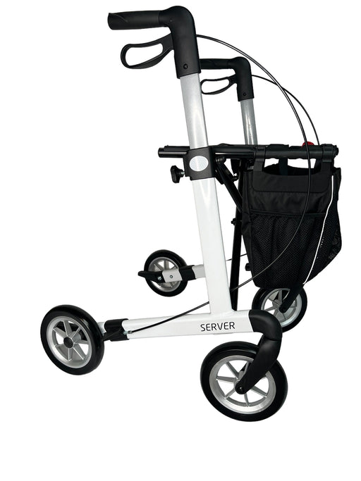 “SERVER” aluminium rollator - smart, let og klassisk. 6 flotte farver - Seniorpleje - Udendørs rollatorer - Rehasense - RHS-SRWHL600UP - Large -Hvid -