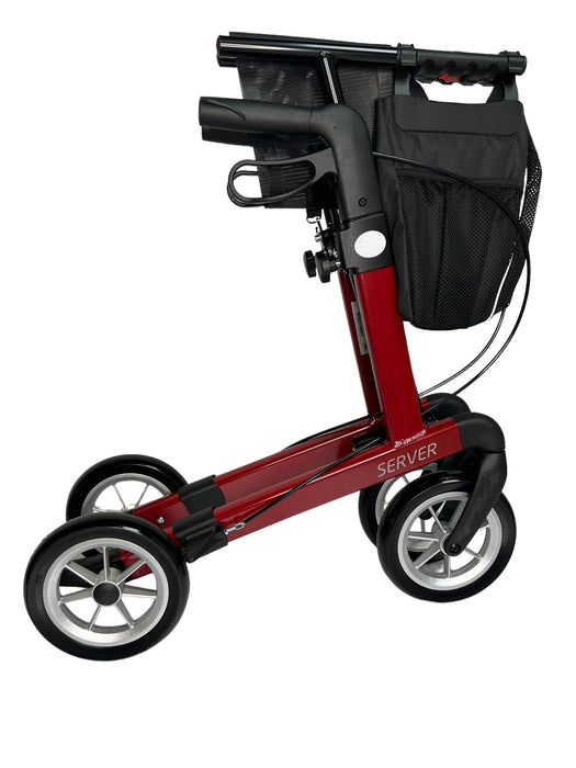 “SERVER” aluminium rollator - smart, let og klassisk. 6 flotte farver - Seniorpleje - Udendørs rollatorer - Rehasense - RHS-SRWRM550UP - Medium -Rød (bordeaux) -