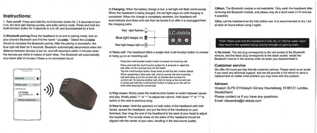 Sov godt - Elastisk hovedbånd med Bluetooth, høretelefoner & mikrofon. 5.0 (musik) - Seniorpleje - sovemaske - Seniorpleje - SPLSZH - 01 - Sort - 