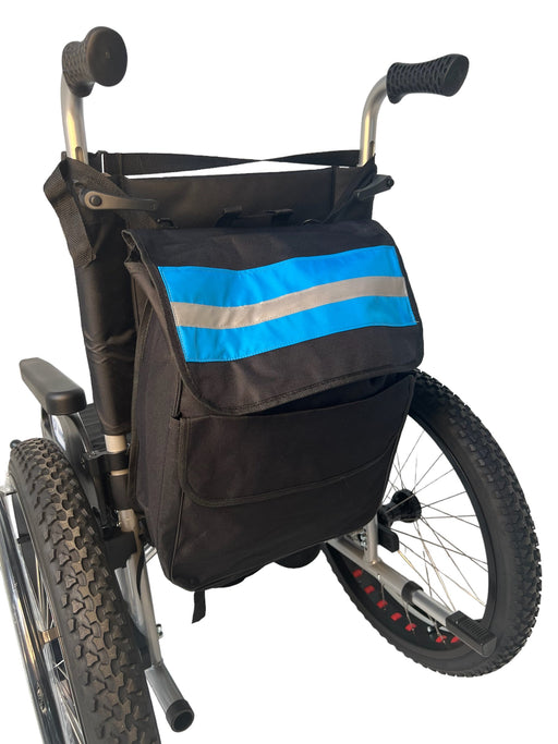 Stor & rummelig kørestolstaske med reflekser. Justerbare stropper. 3 farver - Seniorpleje - Kørestolstaske - Orgaterm - OGT-209971 - Pink - -