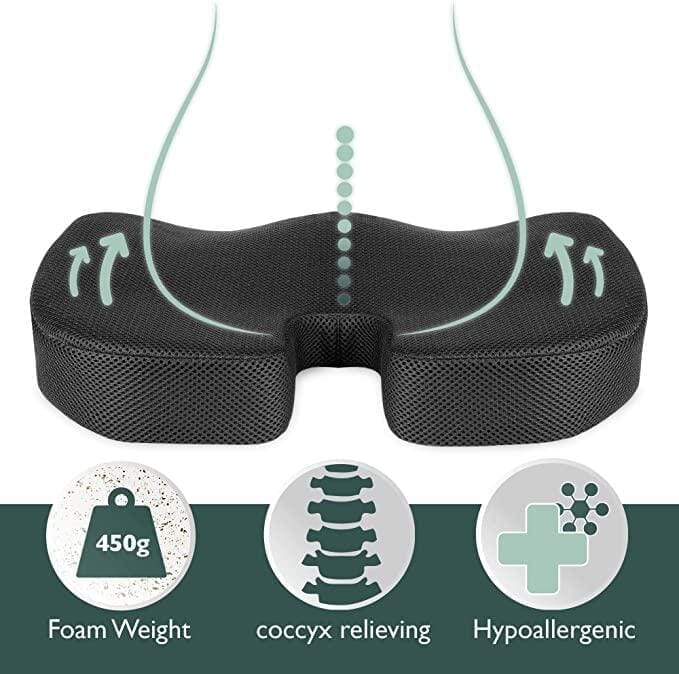 “AIR-FLOW” Siddepude til bil & kontorstol. Ergonomisk udskæring til optimal siddekomfort - Seniorpleje - Trykaflastende puder - Seniorpleje - BEAUAMZ-01 - - -
