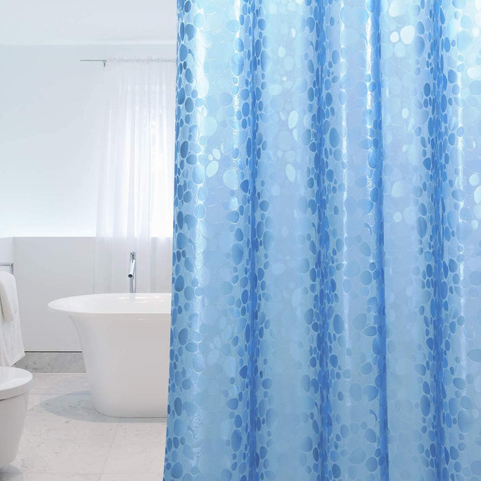 Badeforhæng 183 x 183 cm - Smuk blåt mønster. Antibakterielt og vandtæt. - Seniorpleje - Badeforhæng - Seniorpleje - SPL-WELT01 - - -